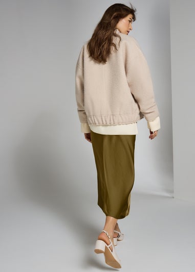 Et Vous Olive Green Satin Midaxi Skirt