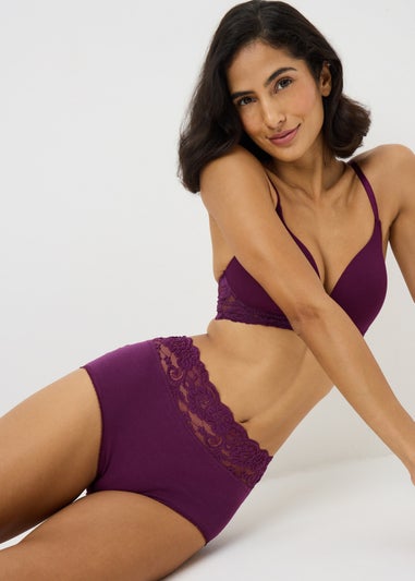 5 Pack Multicolour Lace Trim Full Briefs