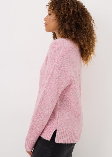 Raspberry V-Neck Twist Jumper