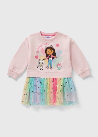 Gabbys Dollhouse Pink Mesh Sweater Dress (1-7yrs)