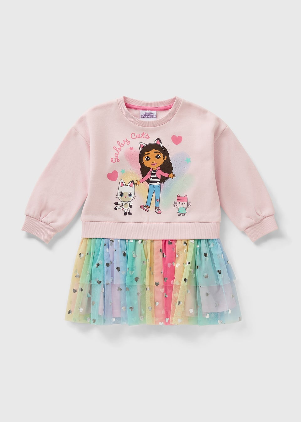 Gabbys Dollhouse Pink Mesh Sweater Dress (1-7yrs)