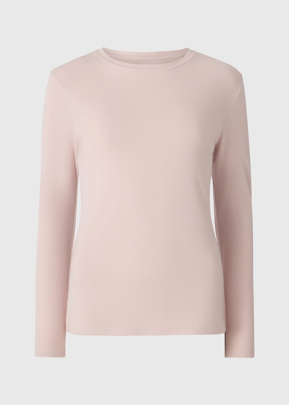 Pink Long Sleeve Fitted Top