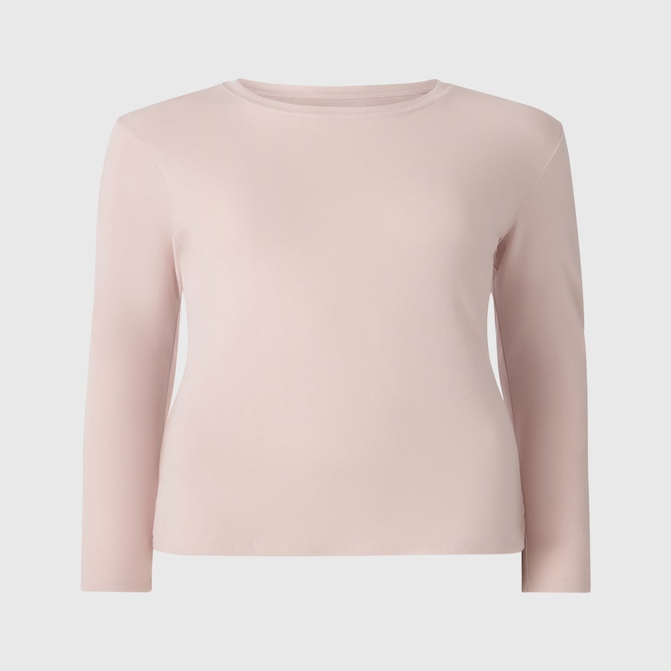 Pink Long Sleeve Fitted Top