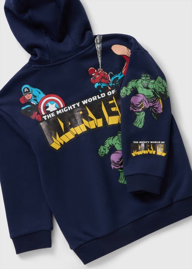 Marvel Boys Navy Foil Hoodie (3-13yrs)