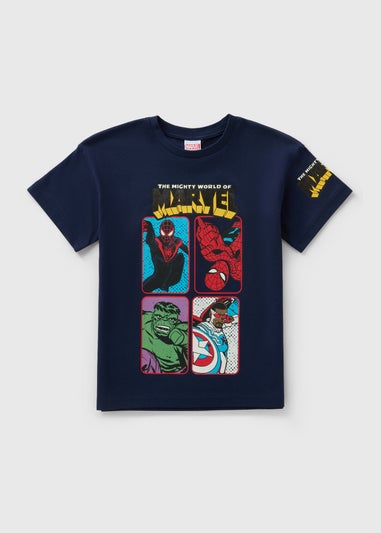 Marvel Boys Navy Foil T-Shirt (3-13yrs)