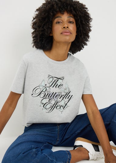 Grey Butterfly Effect Graphic T-Shirt