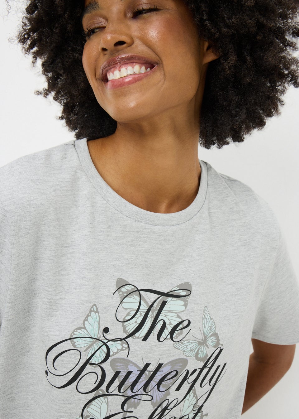 Grey Butterfly Effect Graphic T-Shirt