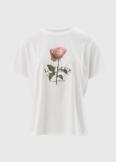 White Rose Graphic T-Shirt