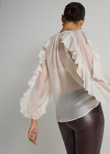 Et Vous Cream Frill Blouse