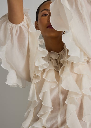 Et Vous Cream Frill Blouse