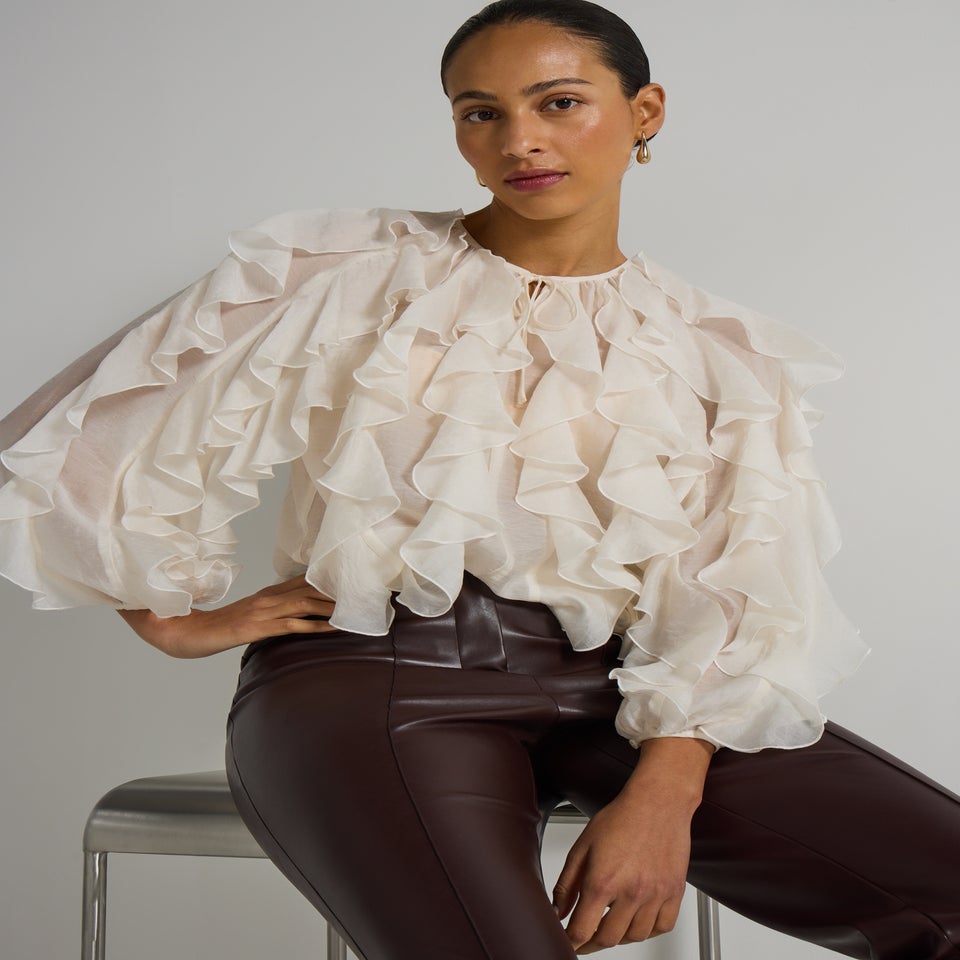 Et Vous Cream Frill Blouse