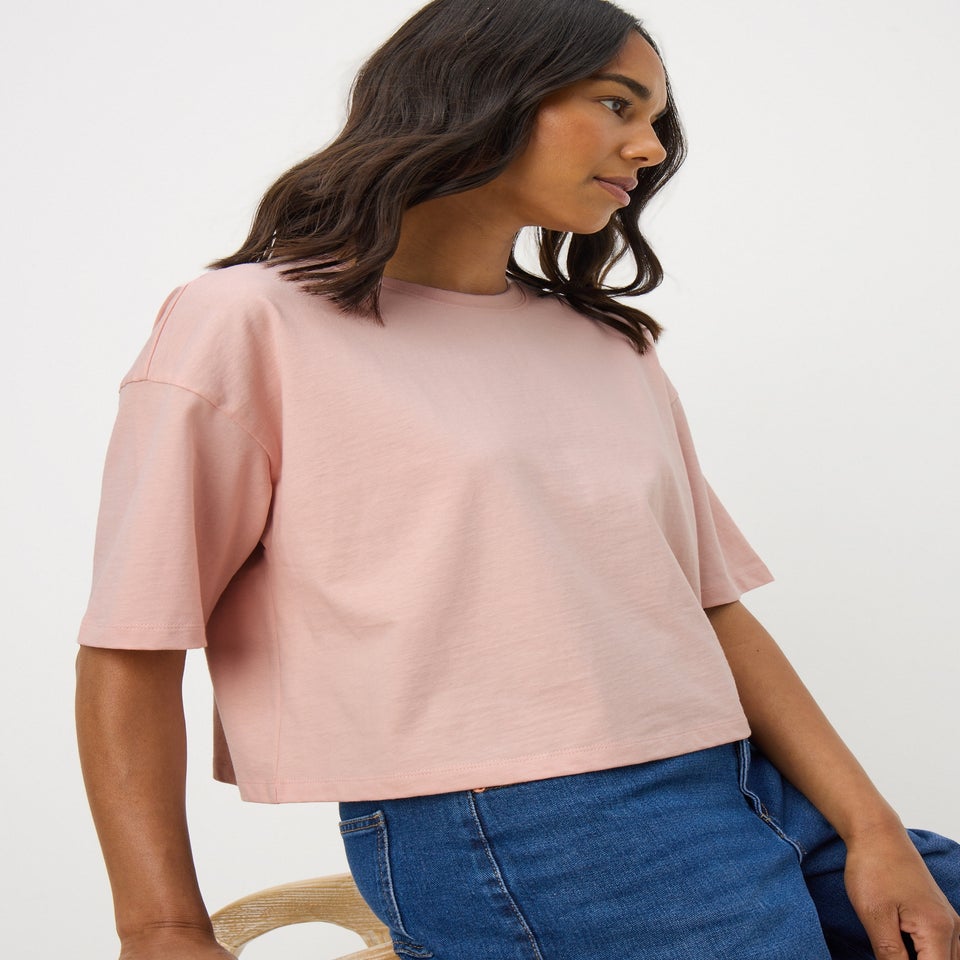 Pink Short Sleeve Boxy T-Shirt
