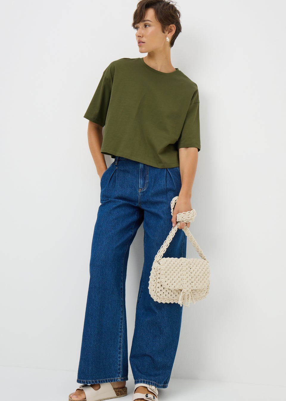 Green Short Sleeve Boxy T-Shirt