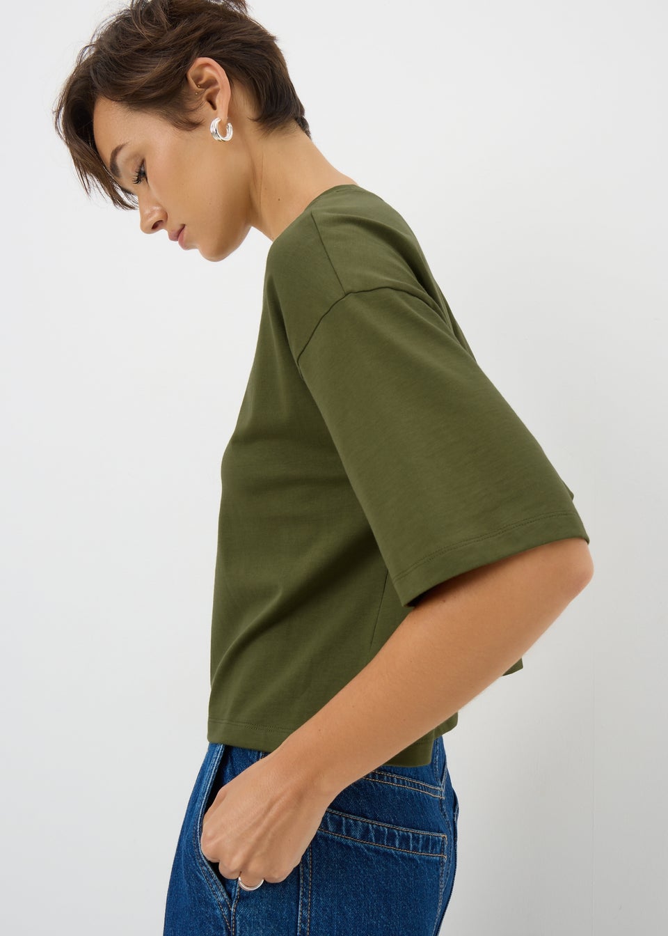 Green Short Sleeve Boxy T-Shirt
