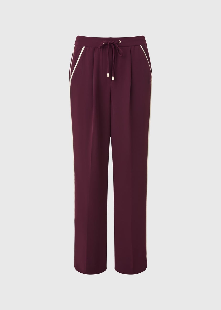 Et Vous Burgundy Stripe Wide Leg Trousers