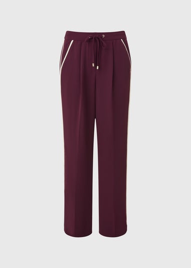 Et Vous Burgundy Stripe Wide Leg Trousers
