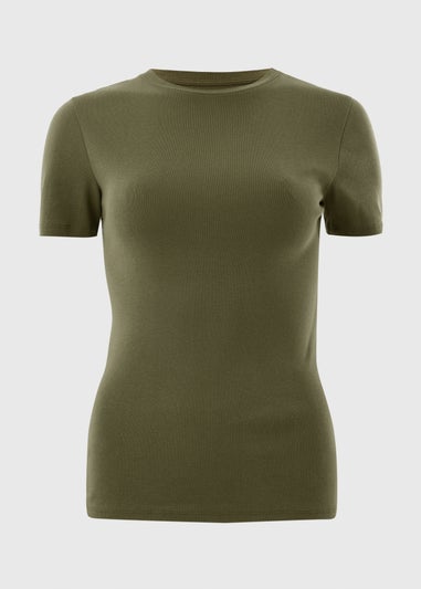 Green Plain Fitted T-Shirt