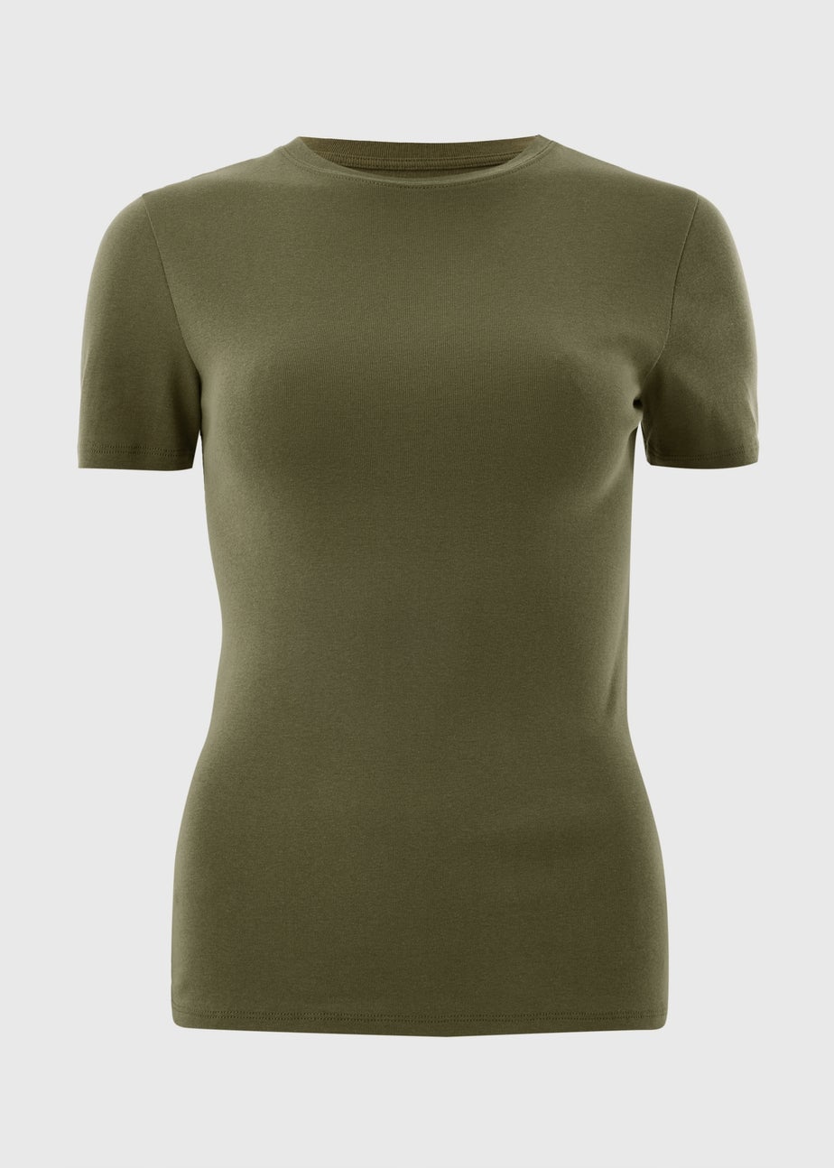 Green Plain Fitted T-Shirt