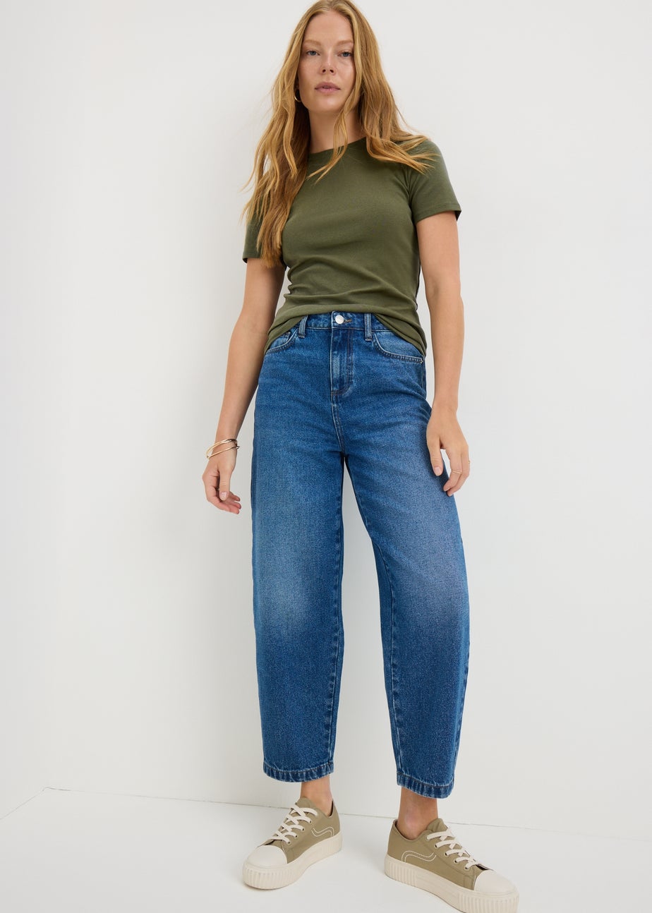 Green Plain Fitted T-Shirt