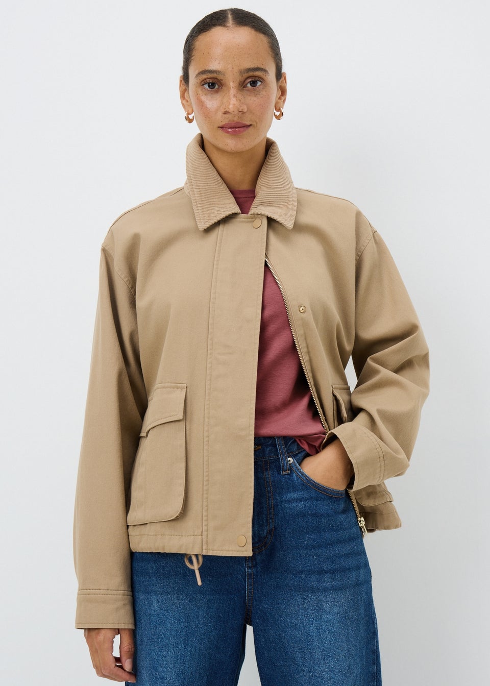 Dark Pink Short Sleeve Fitted Top