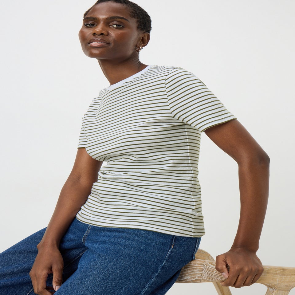 Green Stripe Fitted T-Shirt