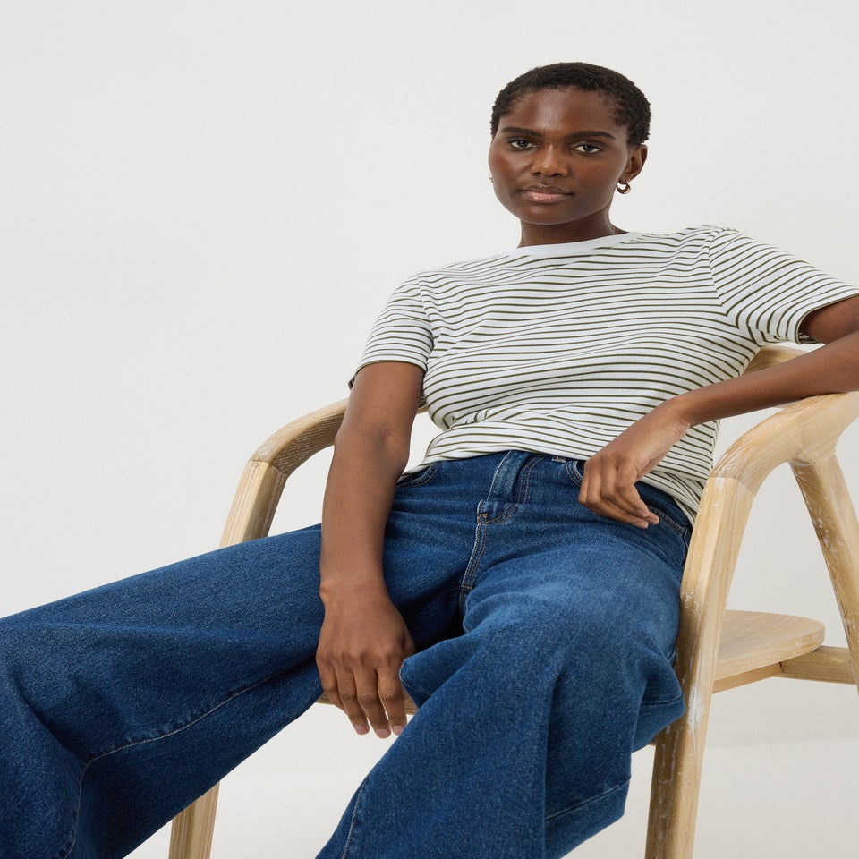 Green Stripe Fitted T-Shirt