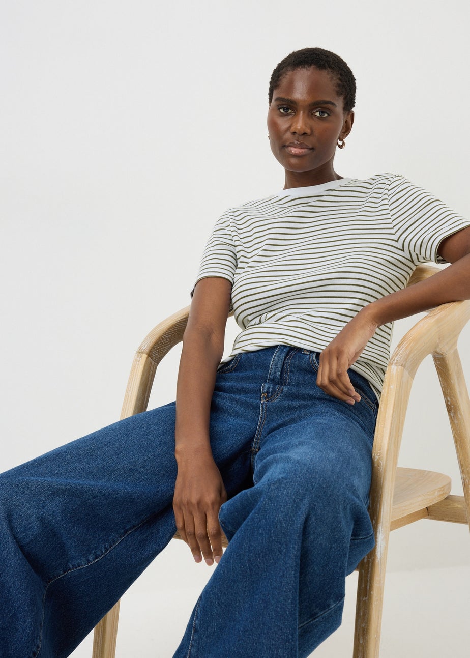 Green Stripe Fitted T-Shirt