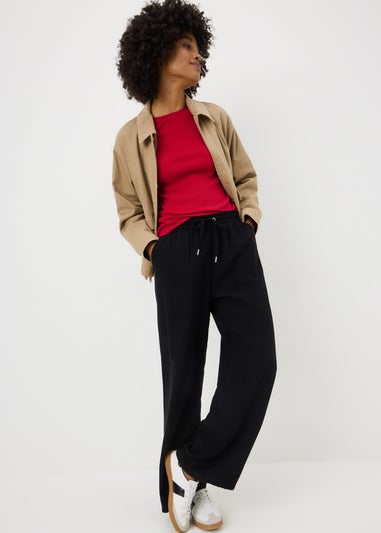 Red Fitted Long Sleeve T-Shirt