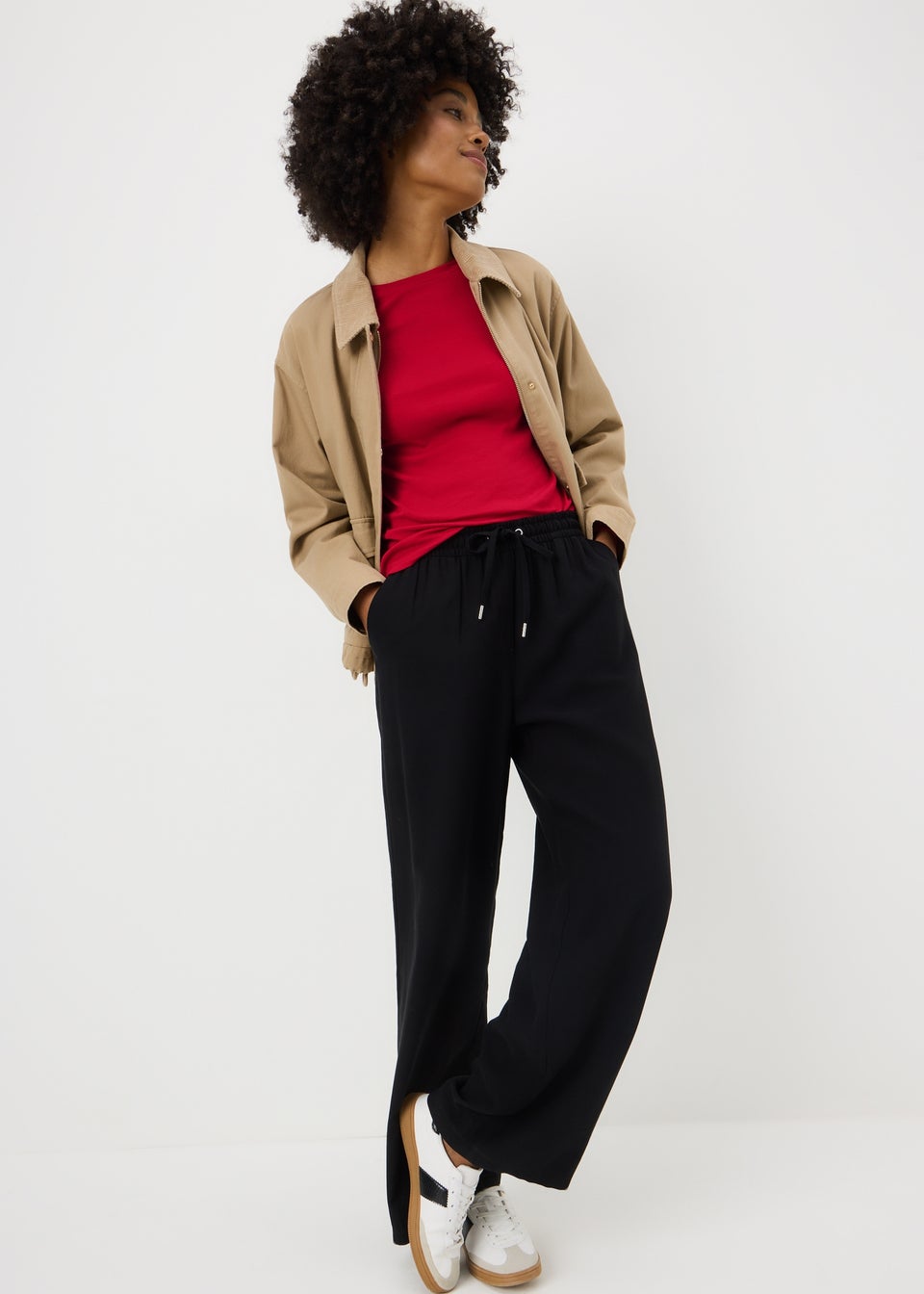 Red Fitted Long Sleeve T-Shirt