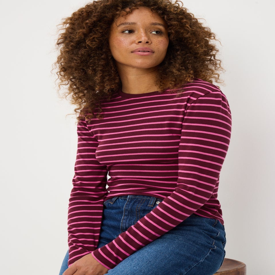 Pink Stripe Long Sleeve Top