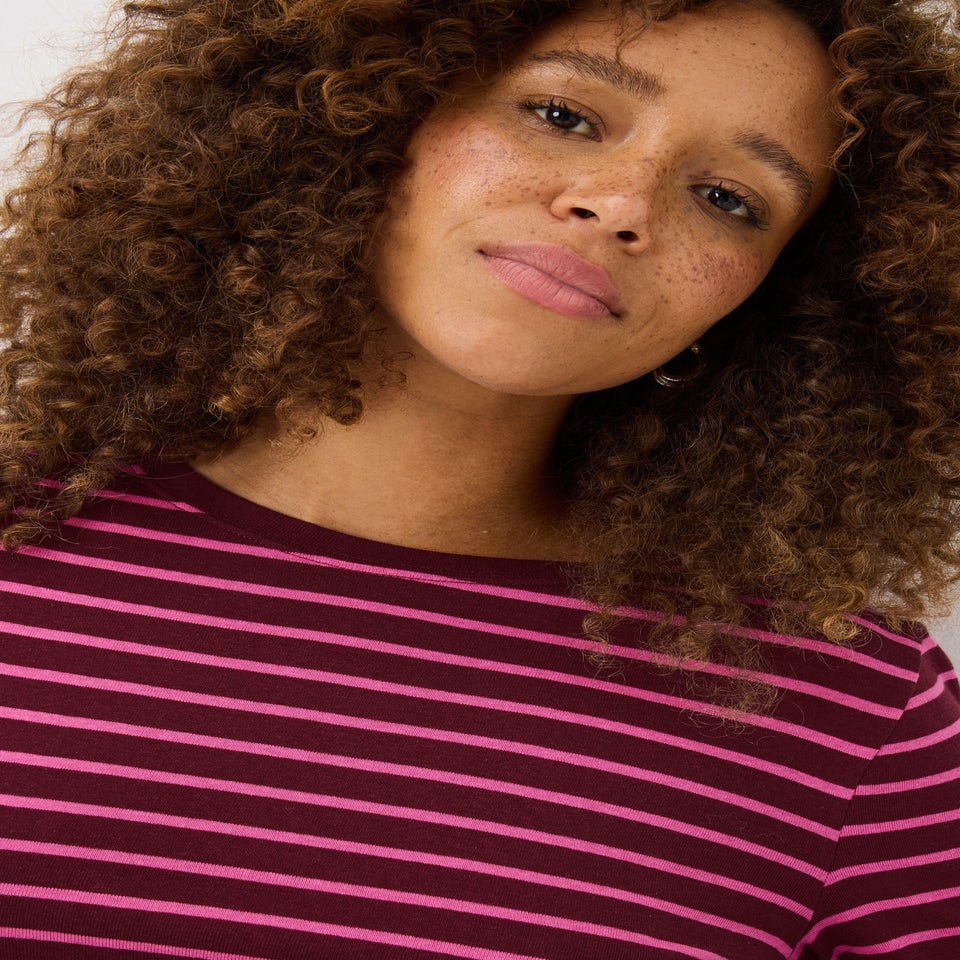 Pink Stripe Long Sleeve Top