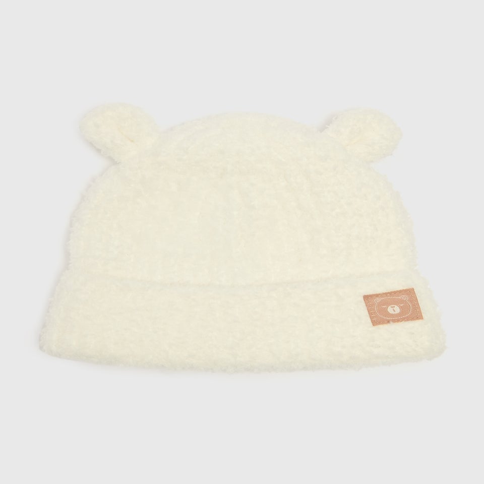 Baby Cream Fluffy Beanie (Newborn-24mths)
