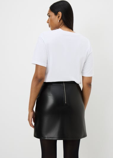 Black Faux Leather Mini Skirt