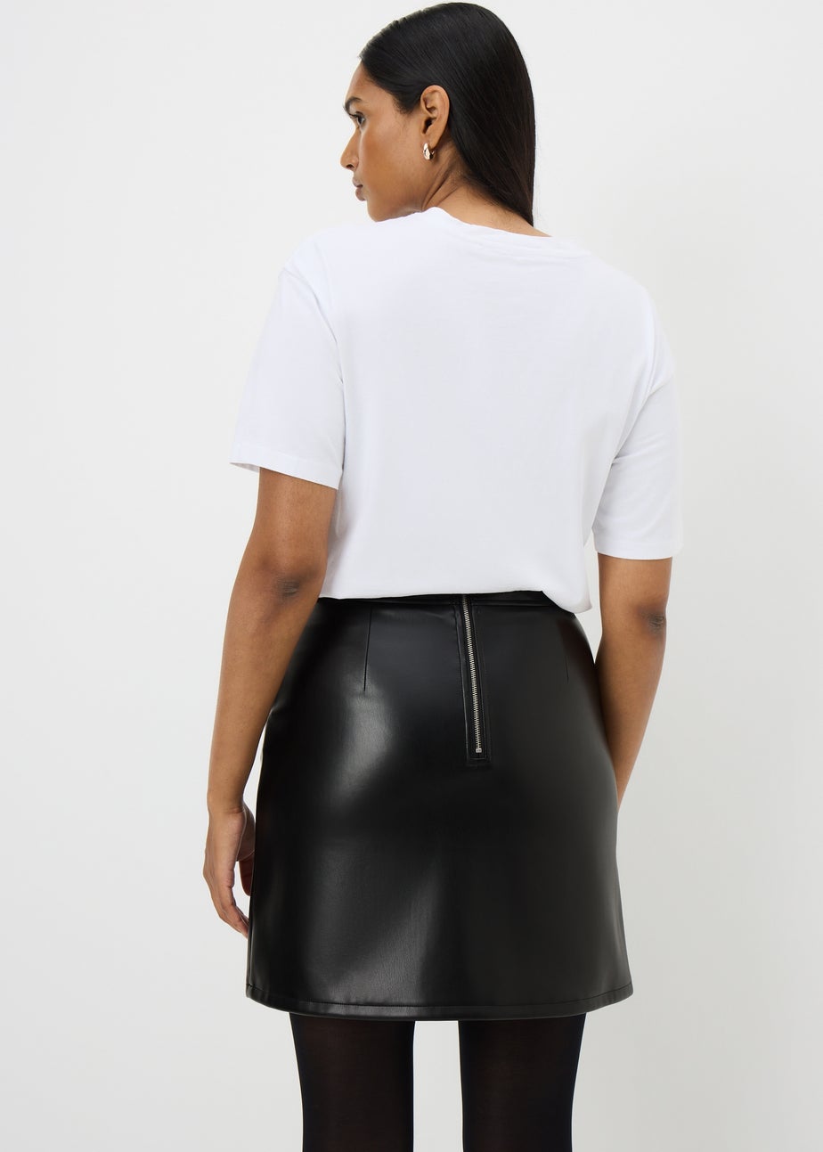 Black Faux Leather Mini Skirt