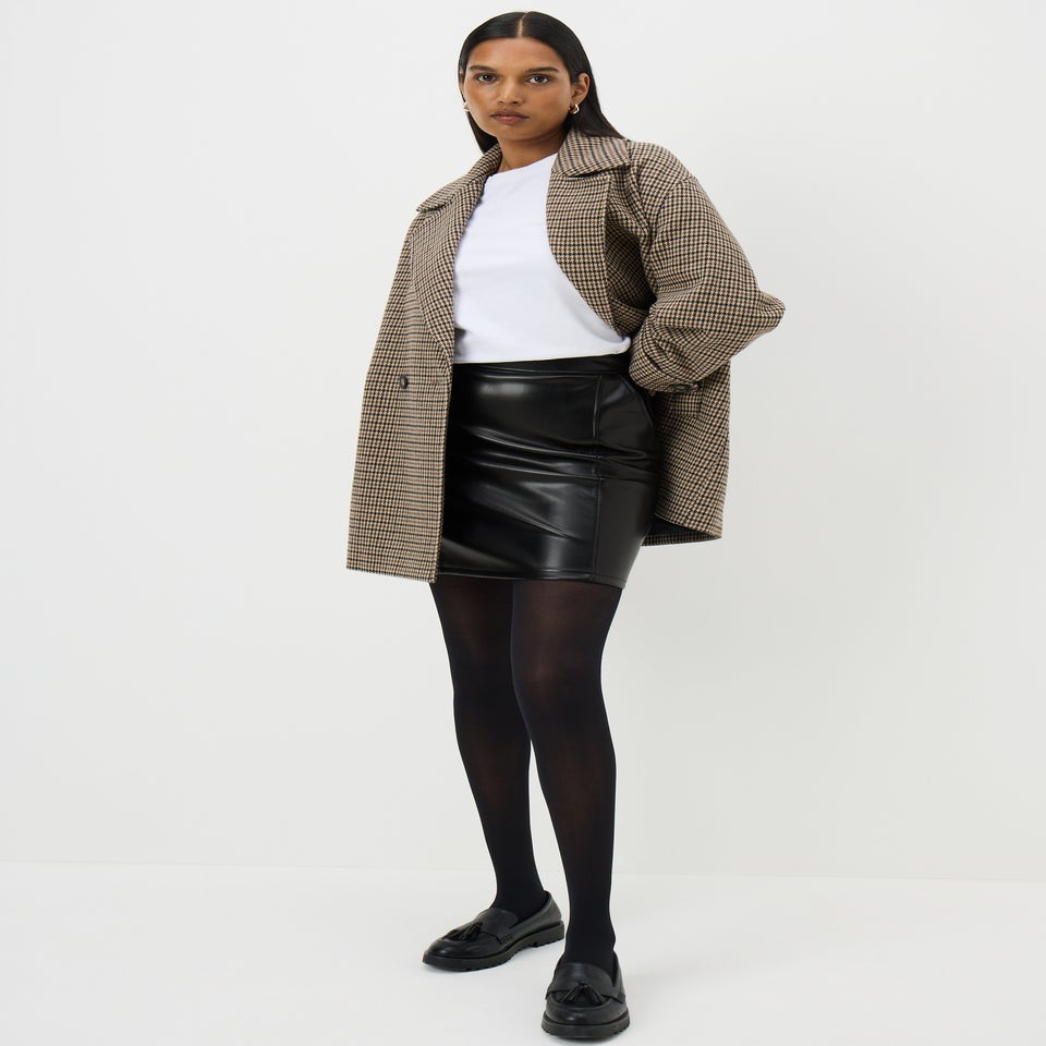 Black Faux Leather Mini Skirt