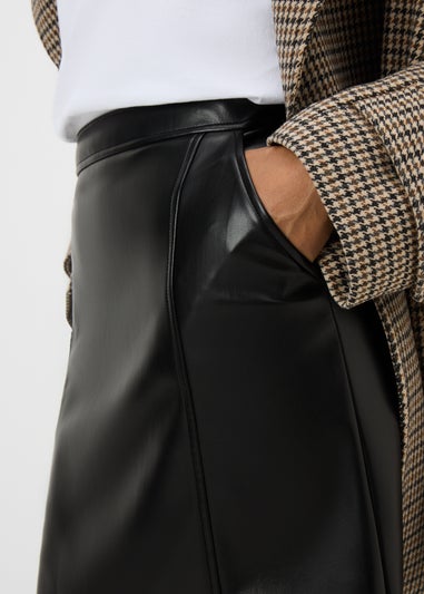 Black Faux Leather Mini Skirt