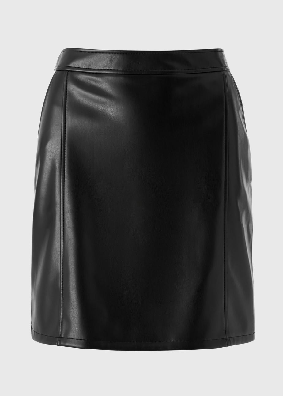 Black Faux Leather Mini Skirt