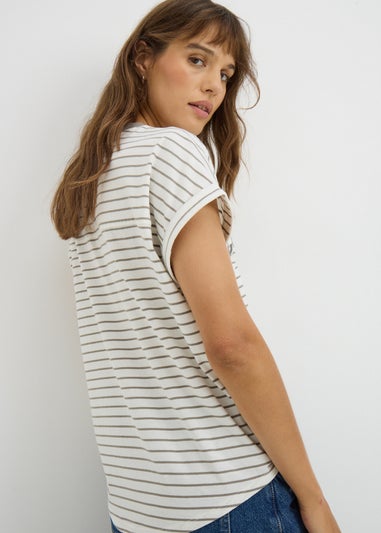 Green Embroided Stripe T-Shirt