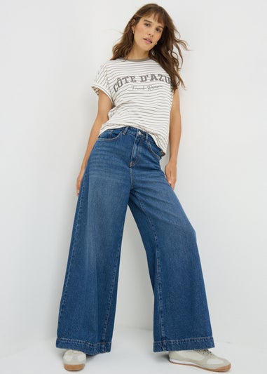 Green Embroided Stripe T-Shirt