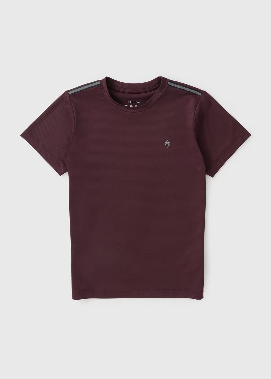 Boys Burgundy  Sports T-shirt (7-15yrs)