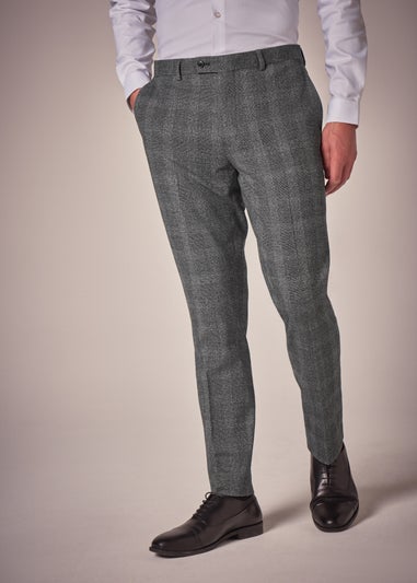 Taylor & Wright Stanton Grey Check Slim Fit Trousers