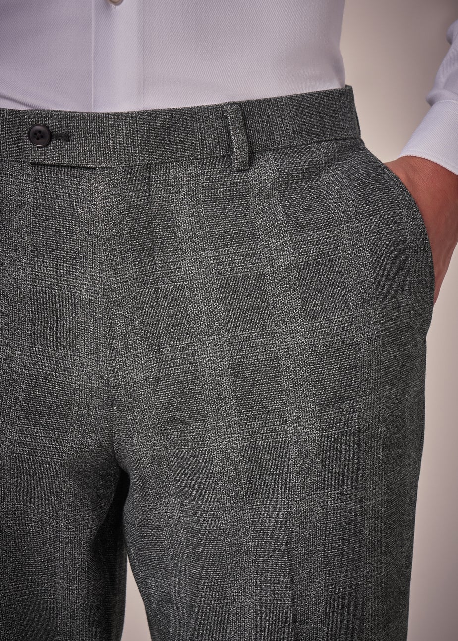 Taylor & Wright Stanton Grey Check Slim Fit Trousers