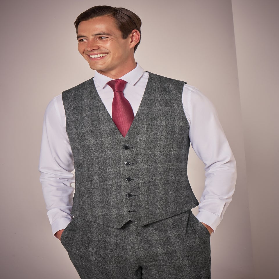 Taylor & Wright Stanton Grey Check Waistcoat