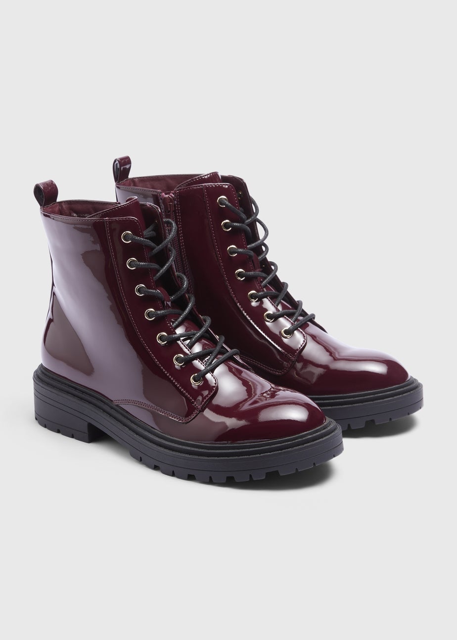 Burgundy Lace Up Boots
