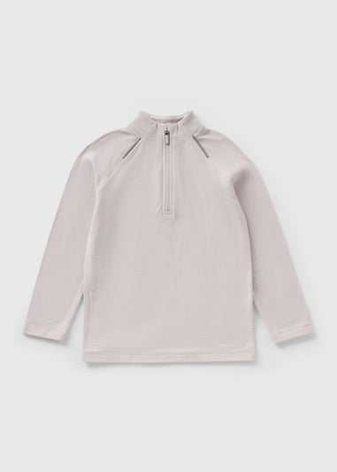 Boys Grey Sports Half Zip Top (7-15yrs)