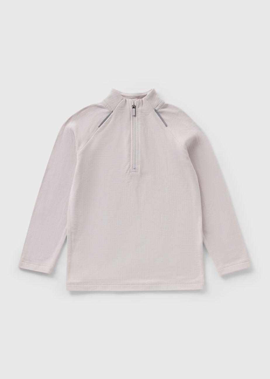 Boys Grey Sports Half Zip Top (7-15yrs)