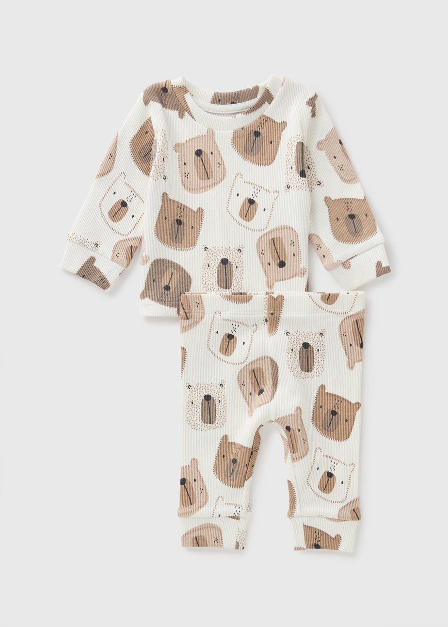 Baby Stone Bear Ribbed Top & Legging Set (Newborn-23mths)