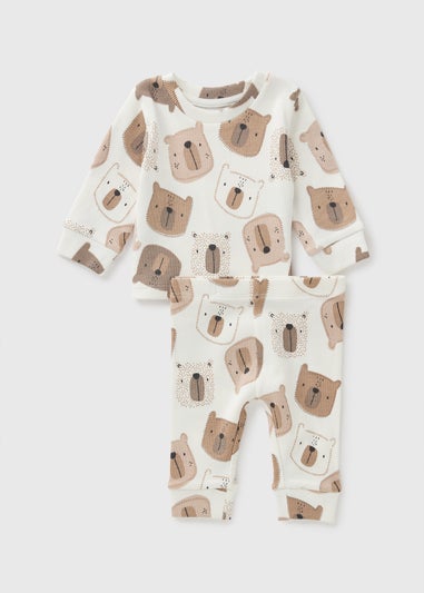 Baby Stone Bear Ribbed Top & Legging Set (Newborn-23mths)