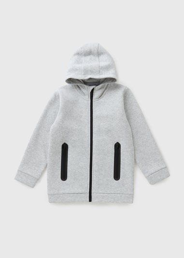 Boys Grey Sports Zip Up Hoodie (7-15yrs)