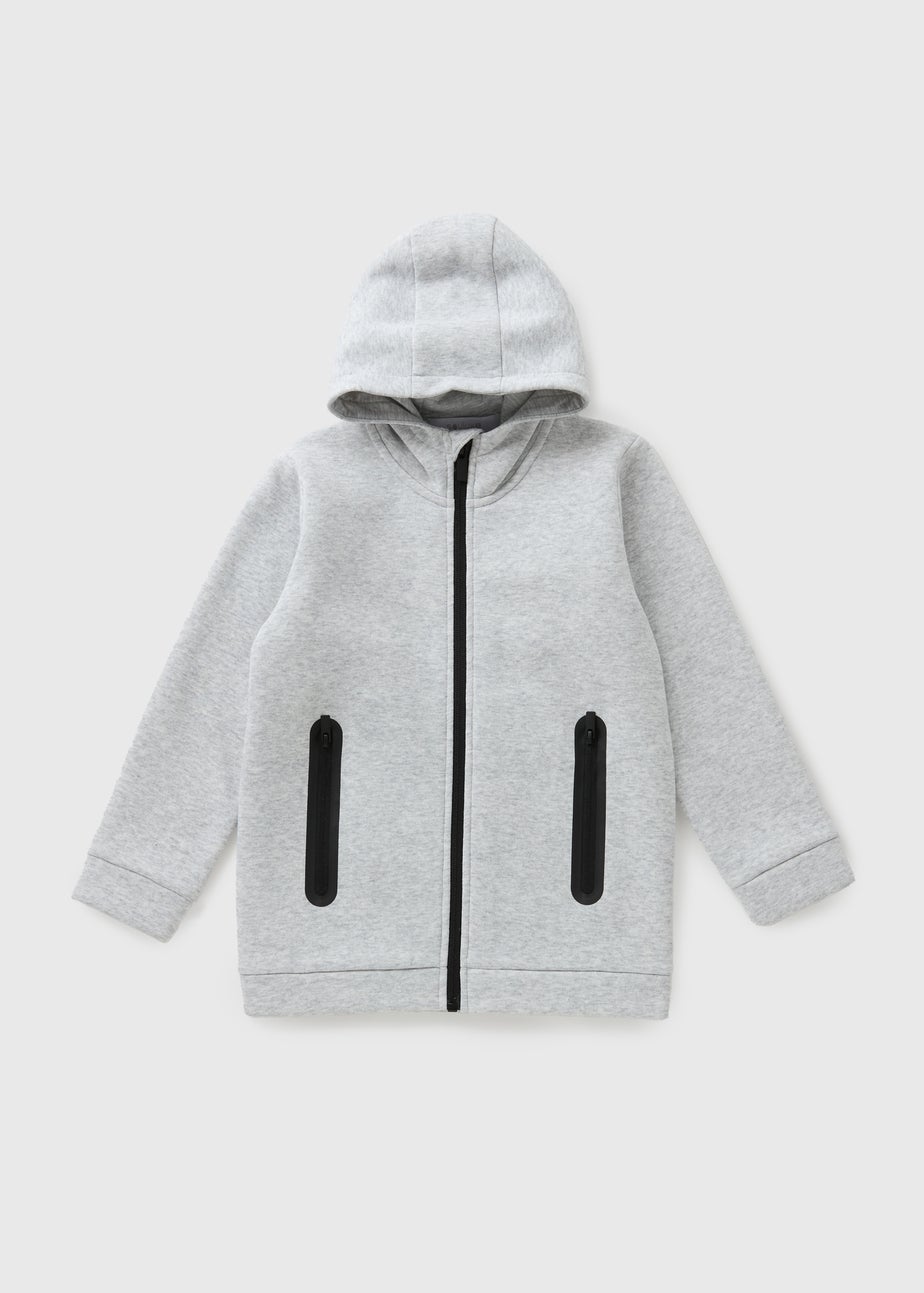 Boys Grey Sports Zip Up Hoodie (7-15yrs)